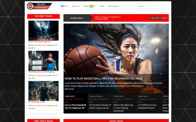 Spormatic Joomla Sports and Sports News Template