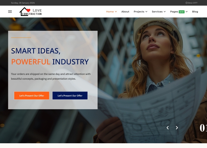 JL Tectonic Industry and for Architecture Joomla6 Theme 