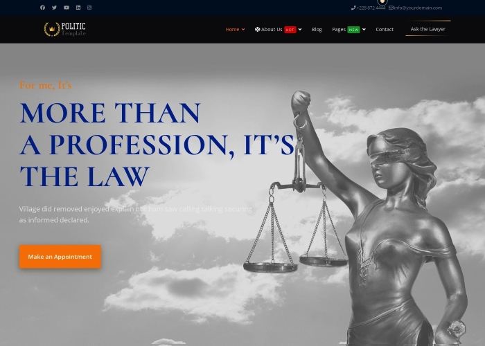 Politic Lawyer Joomla4 Template